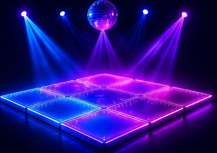Pista de LED para formatura com DJ, som e iluminação